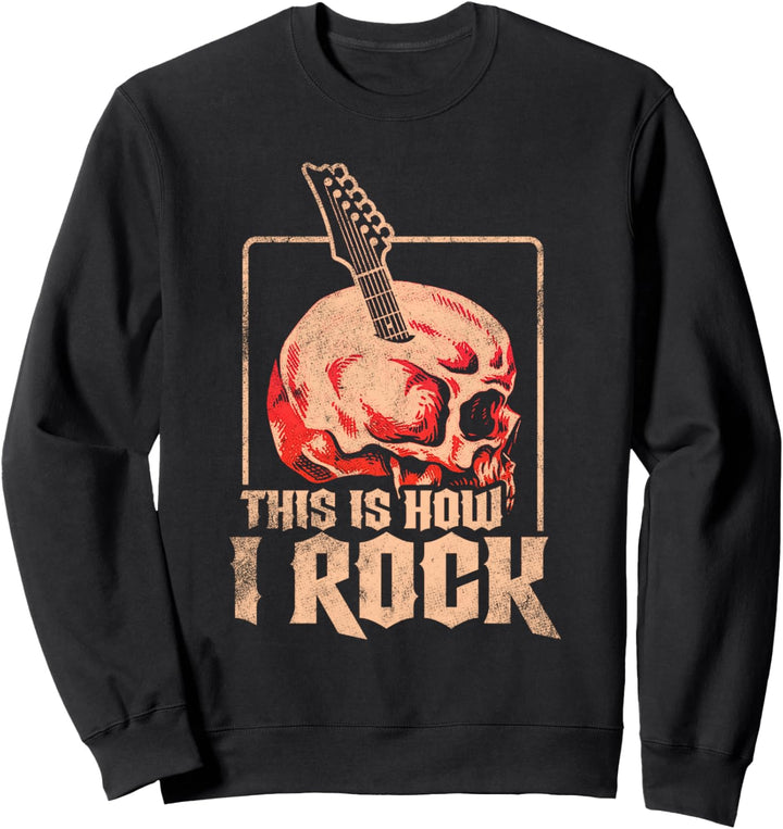 Rock Gitarren Spieler Rockmusik Vintage Rock and Roll Sweatshirt
