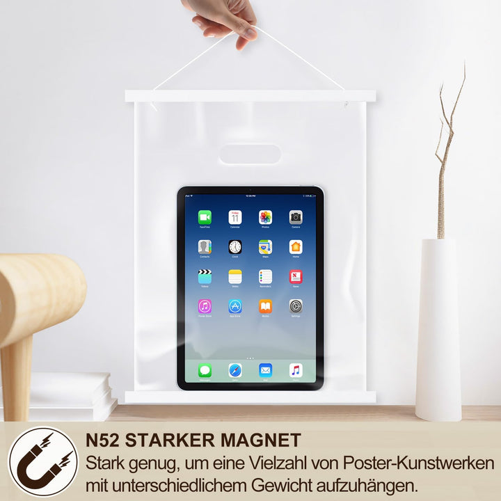 Ywlake Magnet Posterleiste Posterschiene Posterleisten, Magnetische Holz Poster Aufhänger Halter Rah