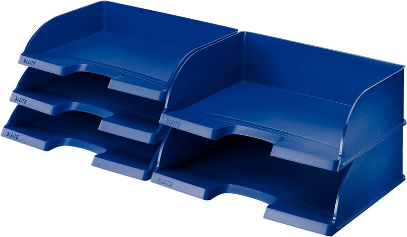 Leitz LLeitz Briefkorb Querformat A4, 5er Pack, Blau, Plus Serie, 52180035 Standard Blau 5 Stück, St