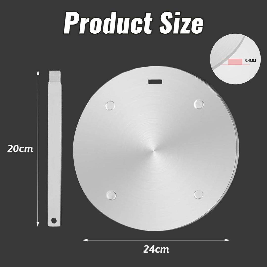 Universal Induktion Adapterplatte Ø 24 cm, Induktionsadapter für Gasherd, Edelstahl Wärme Induktion