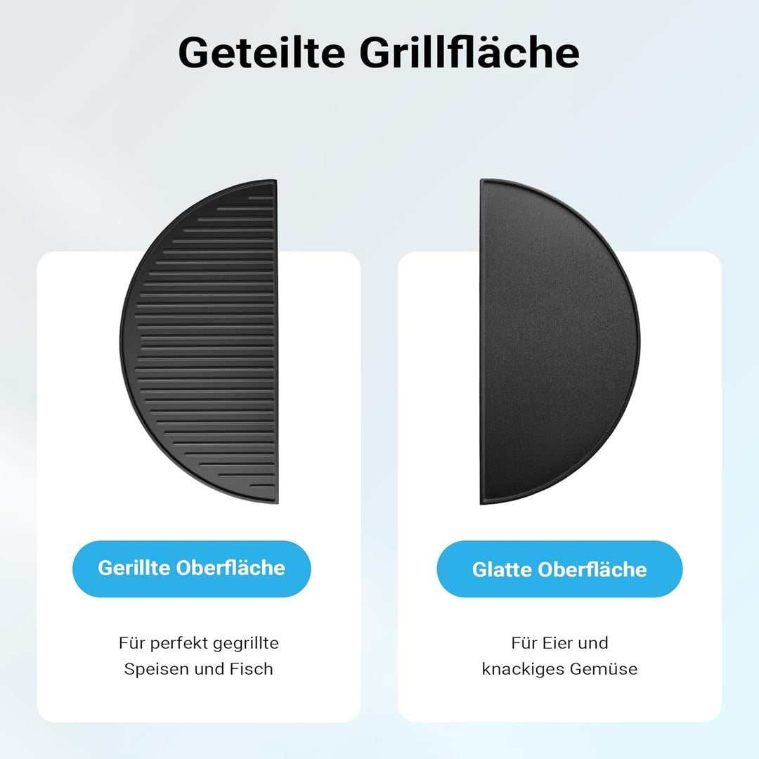 Wiltec Gusseisen Grillplatte 49,8 x 24,3 x 1,5 cm, Gusseisenplatte für Grill mit guter Hitzespeicher