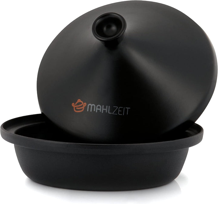Mahlzeit gusseiserne Tagine | Ø 25 cm | emailliert | Tajine-Topf mit Deckel aus glasierter Keramik f