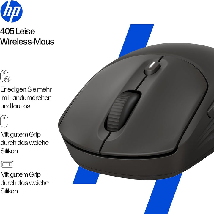 HP 400 Duale kabellose Maus, Bluetooth und USB, 2,4 GHz, 24 Monate Akku, leise Klicks, weiche Haptik