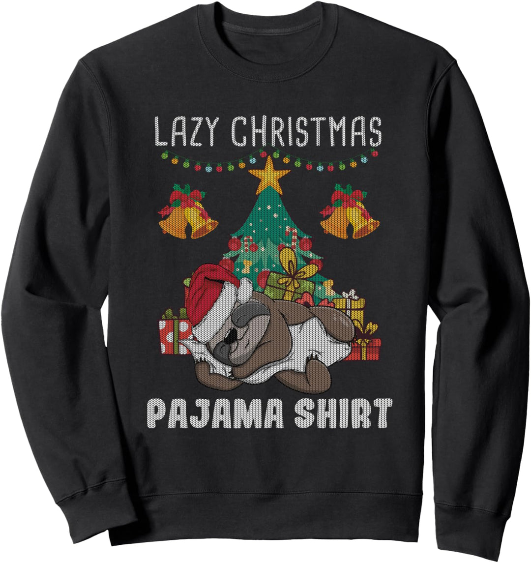 Faule Weihnachten Ugly Damen Partnerlook Faultier Weihnachts Sweatshirt