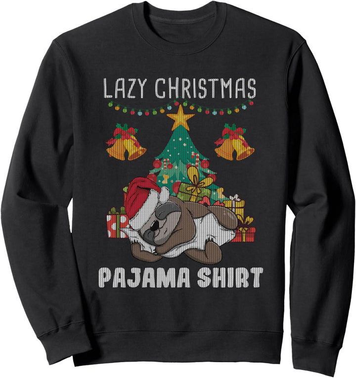 Faule Weihnachten Ugly Damen Partnerlook Faultier Weihnachts Sweatshirt