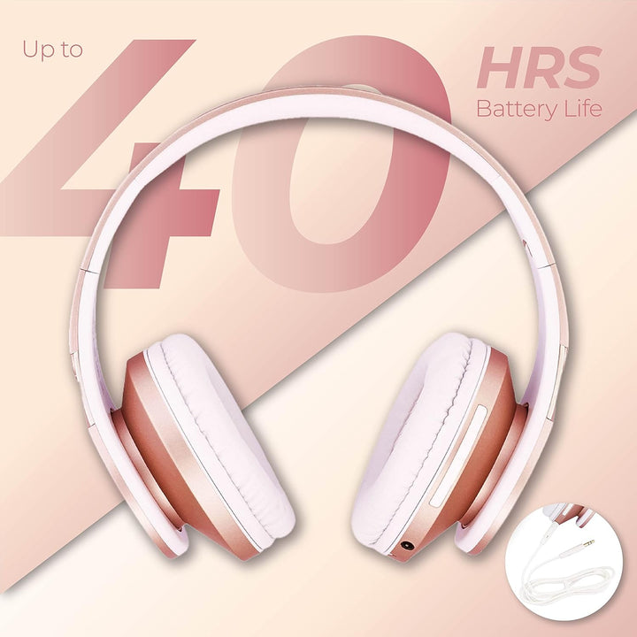 PowerLocus Edge Bluetooth-Kopfhörer, kabellos, Hi-FI Stereo, Micro SD/TF, Kopfhörer mit integriertem
