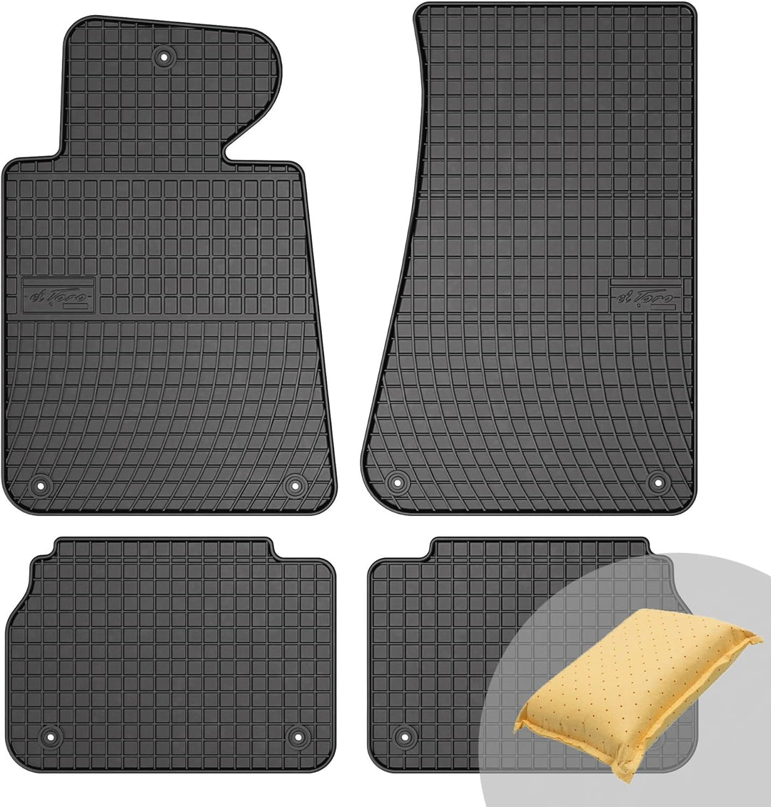 FROGUM EL Toro Gummimatten Ganzjähriges-Set von Autofussmatte Auto Fussmatten für BMW 5er E34 1987-1