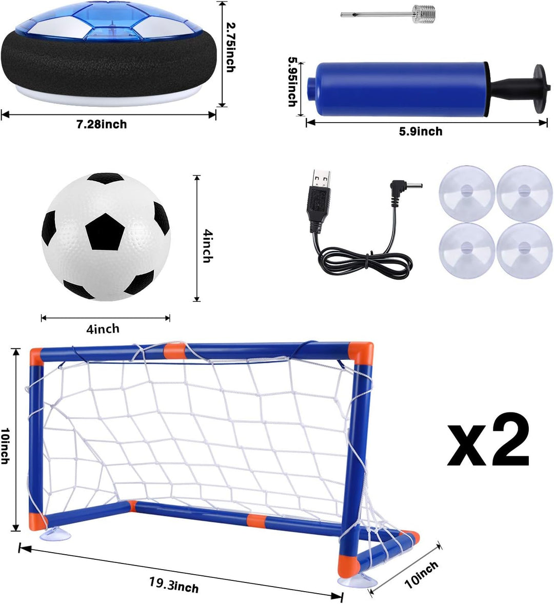 SUNACE Air Power Fussball Kinderspielzeug - Hover Ball Leistungsstarke LED Beleuchtung und Schaum St