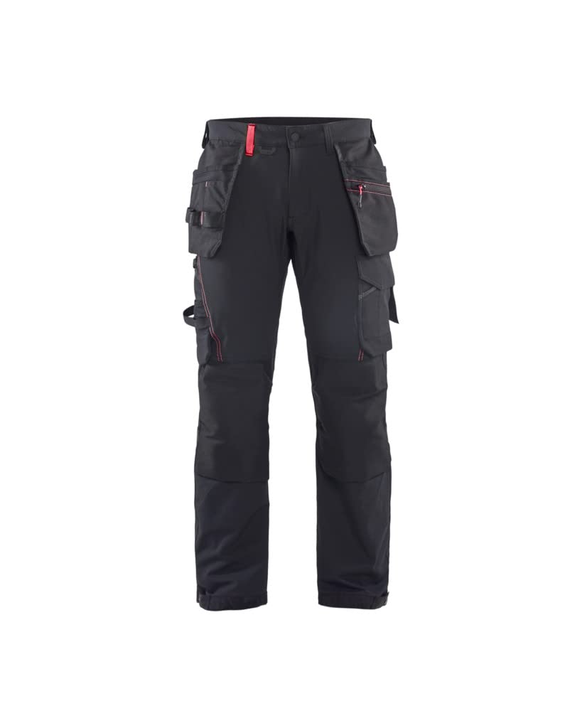Blaklader 152216459956D108 4-Wege Stretch Handwerker Arbeitshose, Schwarz/Rot, Grösse D108