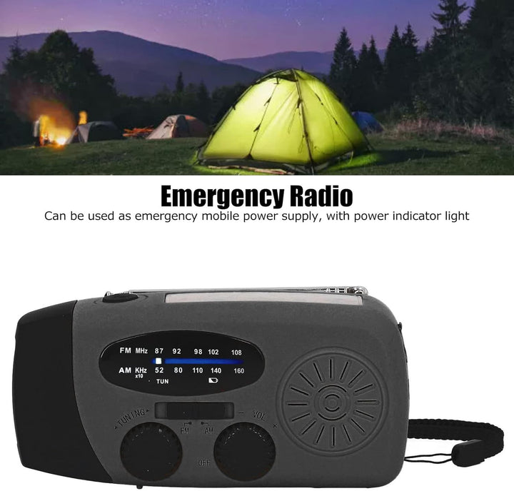 Solar Notfall Radio, Kurbelradio mit handyladefunktion NOAA Haus und Camping Wetter-Radio mit AM/FM,