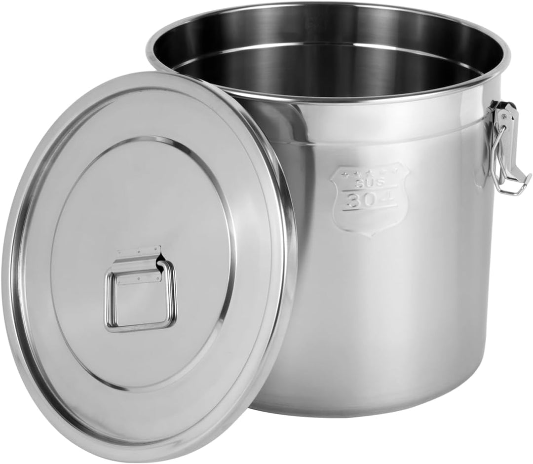 Edelstahl Getreidebehälter 21L Luftdichter Edelstahl Eimer mit Deckel und Griff für Reis, Mehl und G