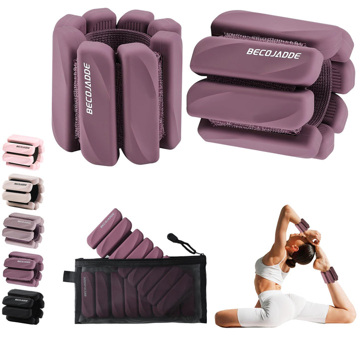 BECOJADDE Gewichtsmanschetten fuss 0.45 KG / 0.9 KG Je Gewichte für Beine und Arme Set 2 Ankle Weigh