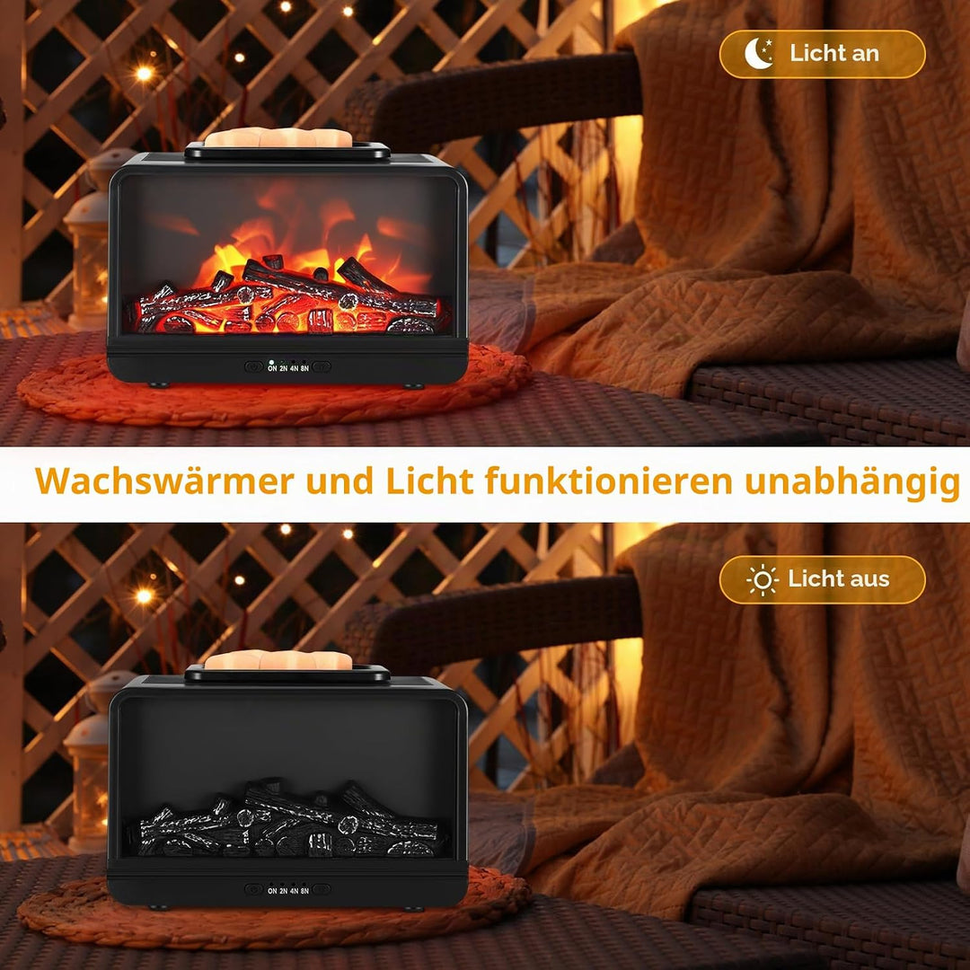 Wowlela Duftlampe Elektrisch, Kamin Duftlampe für Wachs, Elektrische Duftlampe mit Dimmen,Timing, Dy
