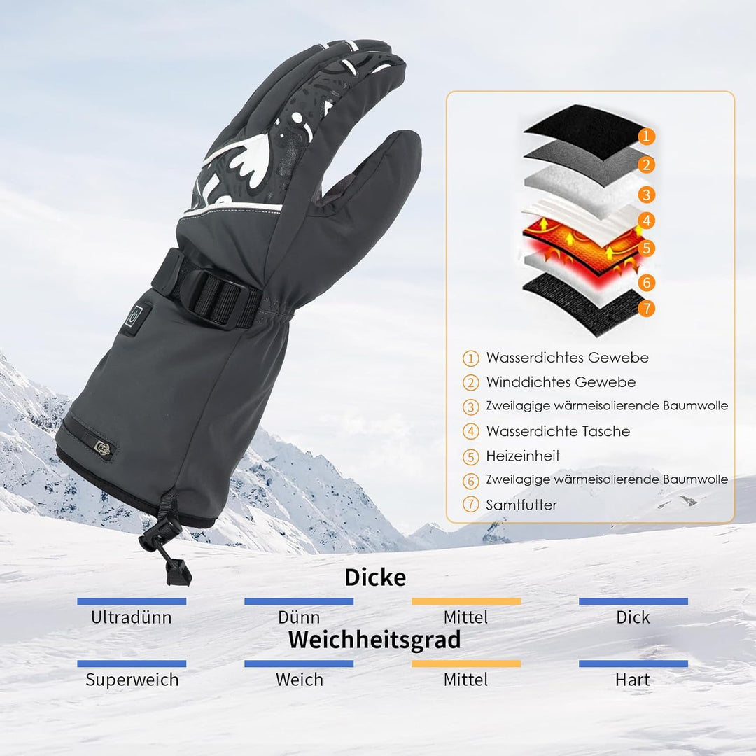 Minthouz W13 Beheizte Handschuhe, 5V 5000mAh Akku Beheizbare Handschuhe für Herren Damen, Wärmehands