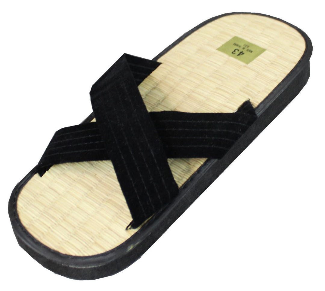 original traditionelle Zoris - Reisstroh Schuhe/Slipper, Gr. 46 EU Schwarz, 46 EU Schwarz
