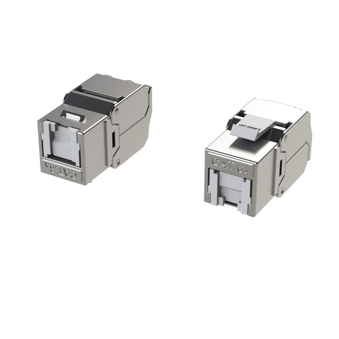 LINKUP - RJ45 Connectors Cat6A (12 Pack) Shielded Keystone Jack Metal Die-Cast Field Modular Termina