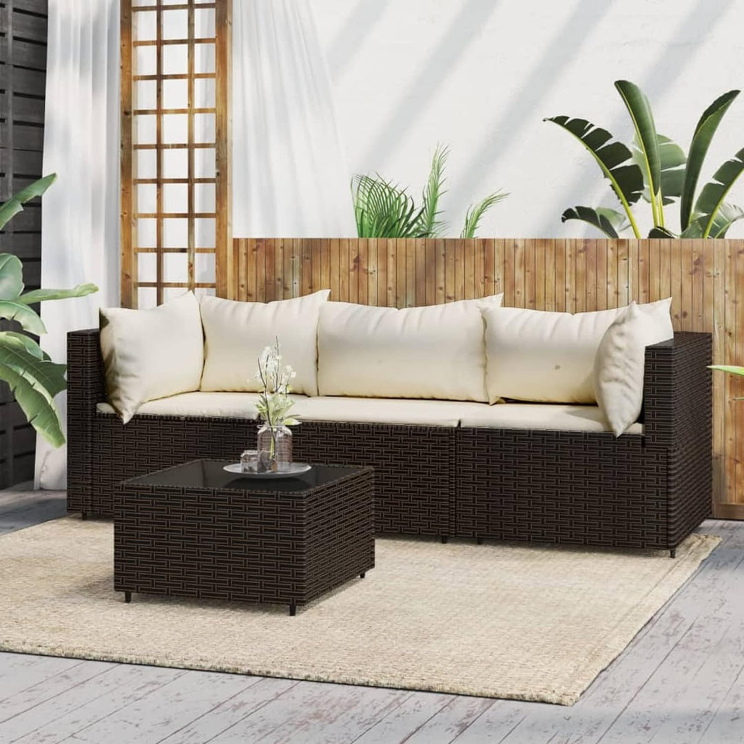 Yolola Poly-Rattan 3-Sitzer Balkonsofa mit Tisch | Balkonmöbel Kleiner Balkon | Gartensofa Set | Rat