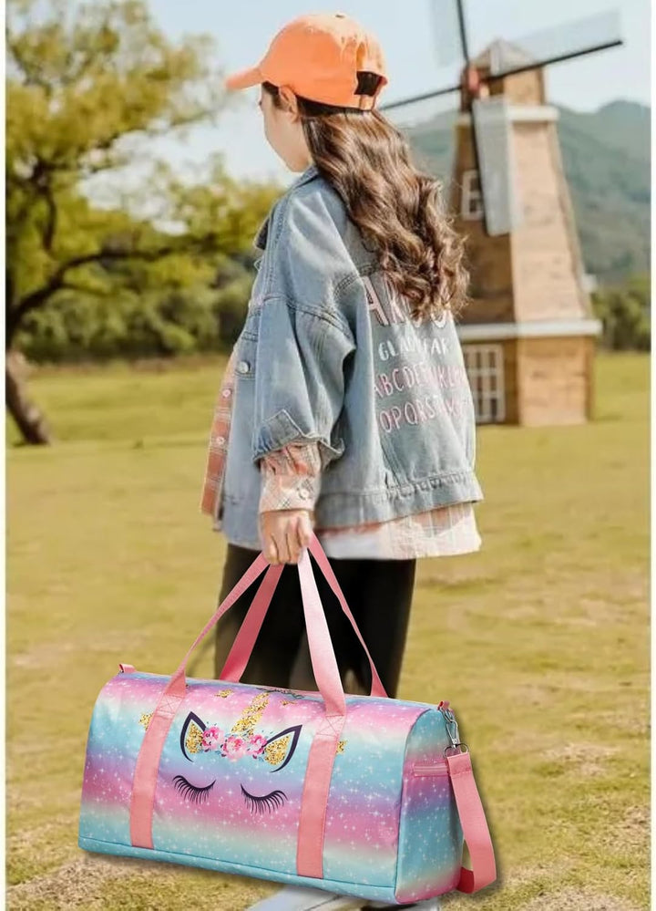 Sporttasche Kinder Reisetasche Jungen Mädchen mit Nassfach Schwimmtasche Weekender Duffle Bag Outdoo