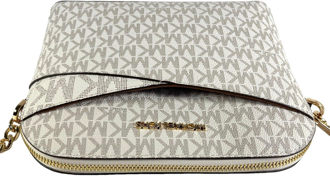 Michael Kors Jet Set Medium Crossbody Leder Handtasche Vanille, Vanille