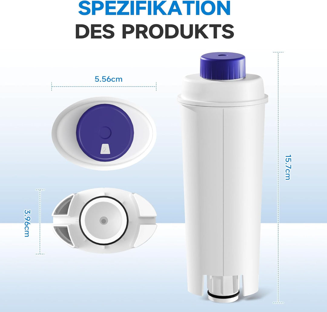 AQUALTRA Kaffee Wasserfilter Ersatz für DLSC002, SER3017 & 5513292811, Kompatibel mit De'Longhi ECAM