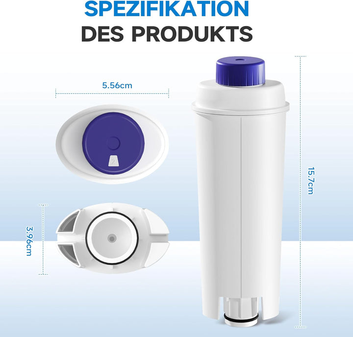 AQUALTRA Kaffee Wasserfilter Ersatz für DLSC002, SER3017 & 5513292811, Kompatibel mit De'Longhi ECAM