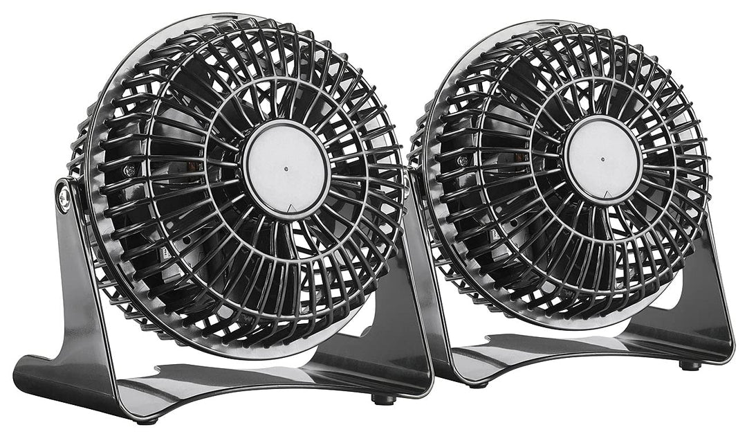 Sichler Haushaltsgeräte Tischventilator klein: 2er-Set kompakte Tisch-Ventilatoren VT-111.T, 14 Watt