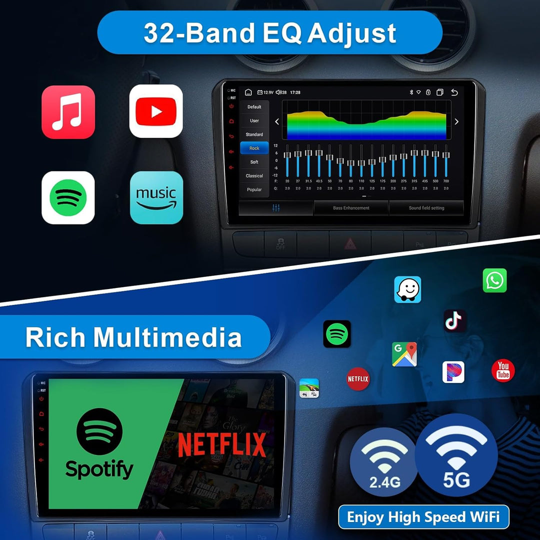 Android Autoradio mit Bildschirm für Audi A3 S3 RS3, 8-Core 4GB+64GB Wireless Android Auto Carplay A