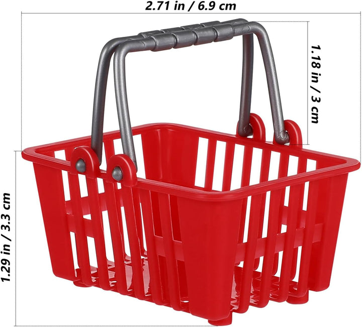 Toyvian Mini Einkaufskorb Set, 10Stück Supermarktwagen Winzige Einkaufskörbe Kunststoff Supermarktkö