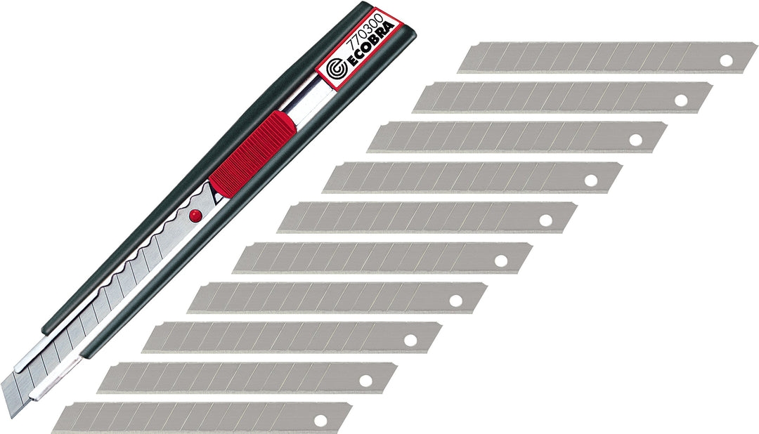 Ecobra Cutter 9mm (1 Cutter + 10 Standardklingen) 1 + Standardklingen, 1 + Standardklingen