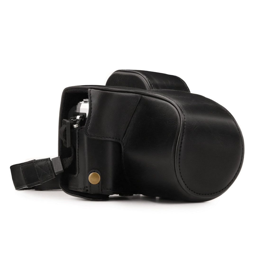 MegaGear Olympus OM-D E-M10 Mark III (14-42mm) Ever Ready Leder Kamera-Case mit Trageriemen und Batt