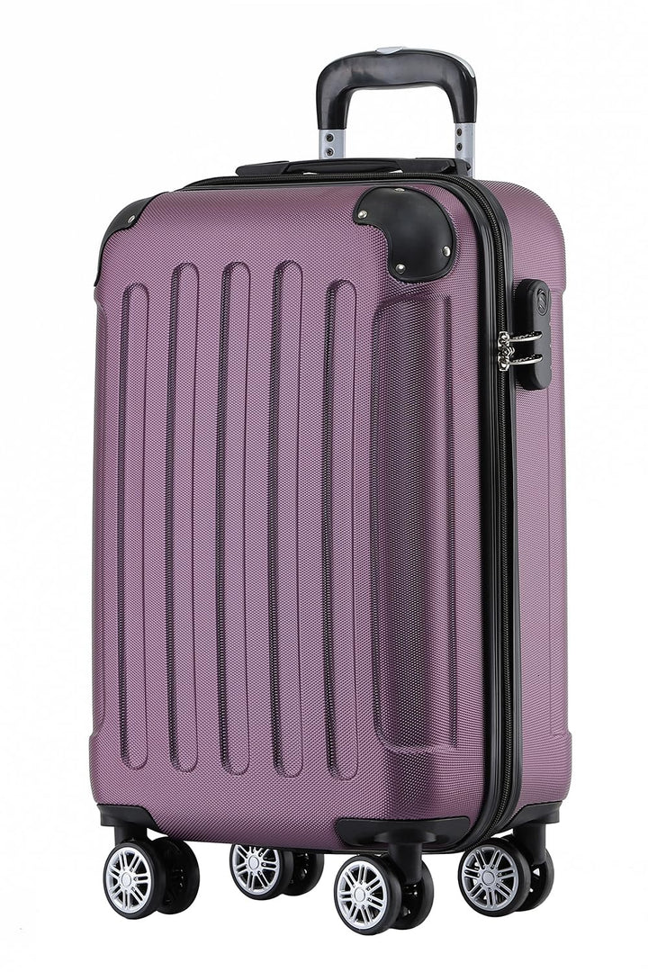 BEIBYE Zwillingsrollen Hardcase Reisekoffer Koffer Trolleys Hartschale in XL-L-M in 14 Farben (Viole