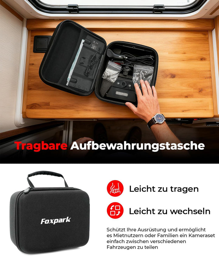 Solar Rückfahrkamera Kabellose 7,2 Zoll 1080P HD : Split Screen Monitor mit Starkem Signal Schnelle