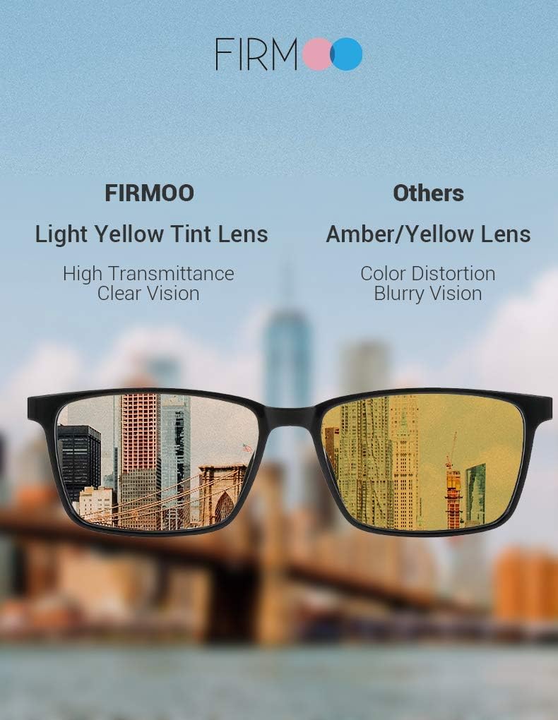 Firmoo Blaulichtfilter Brille ohne Sehstärke für Damen Herren Runde Computerbrille gegen Kopfschmerz
