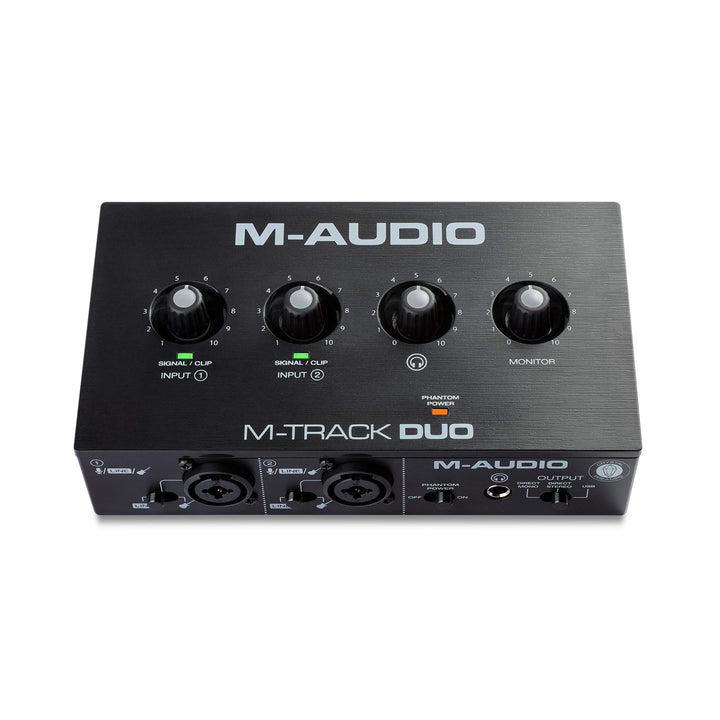 M-Audio M-Track Duo – USB Audio Interface für Aufnahmen, Streaming und Podcasting, mit dualen XLR, L