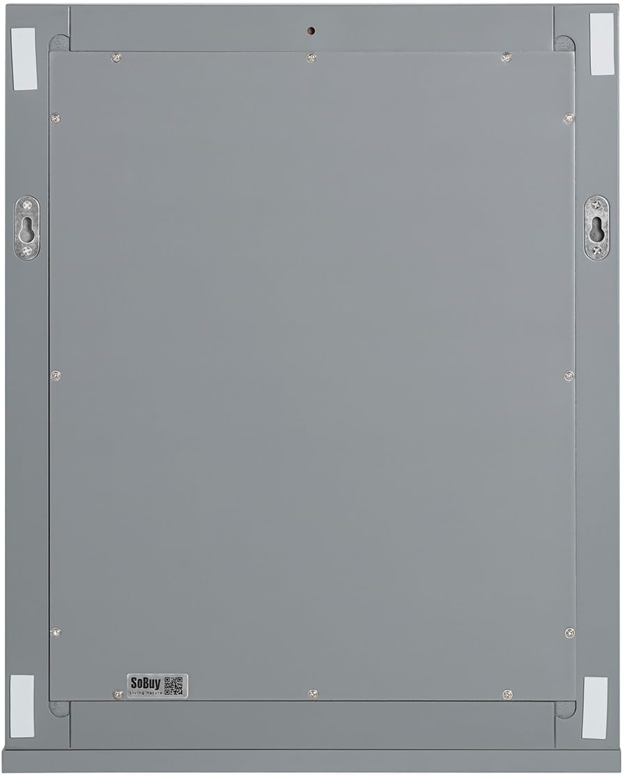 SoBuy FRG129-SG Spiegel Wandspiegel Badspiegel mit Ablage dunkelgrau BHT: 40x50x10cm, Dunkelgrau