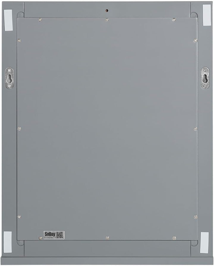SoBuy FRG129-SG Spiegel Wandspiegel Badspiegel mit Ablage dunkelgrau BHT: 40x50x10cm, Dunkelgrau
