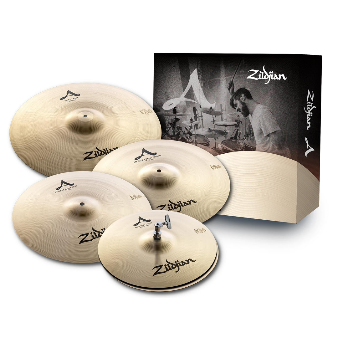 Zildjian A Series Cymbal Set - 14" New Beat Hi-Hat, 16" Medium Thin Crash, 21" Sweet Ride and 18" Me