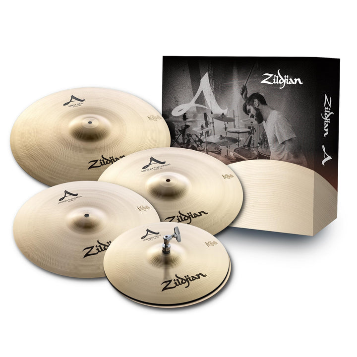 Zildjian A Series Cymbal Set - 14" New Beat Hi-Hat, 16" Medium Thin Crash, 21" Sweet Ride and 18" Me