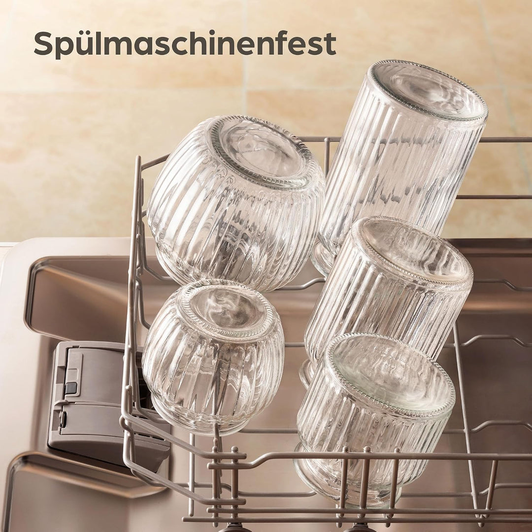 Praknu 6 Vorratsglas mit Deckel &amp; Etiketten - 1L - Bonbonglas Vorratsgläser für Candy Bar, Hochzeit,