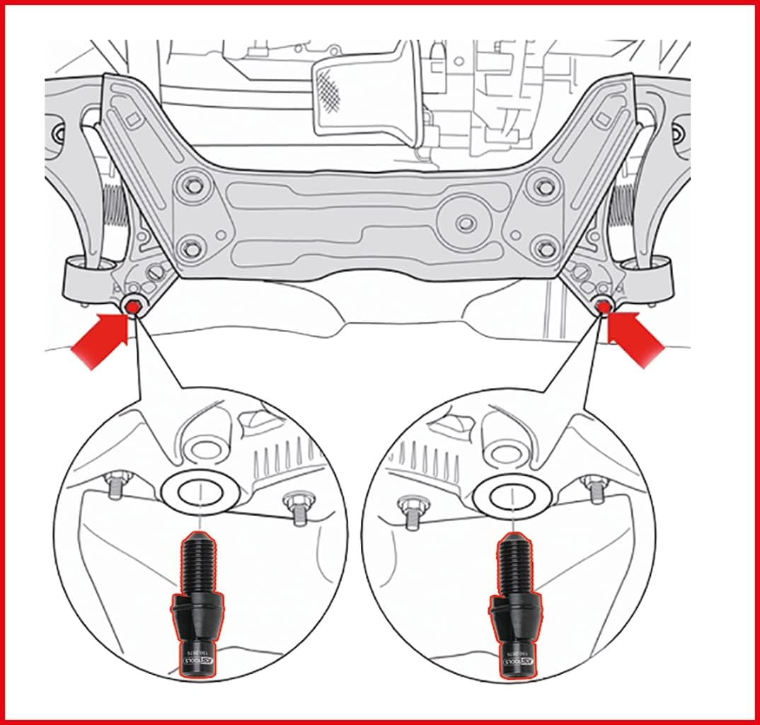 KS Tools 150.2675 VAG Fixierbolzen-Satz für Hilfsrahmen M12 x 1,5, 4-tlg.