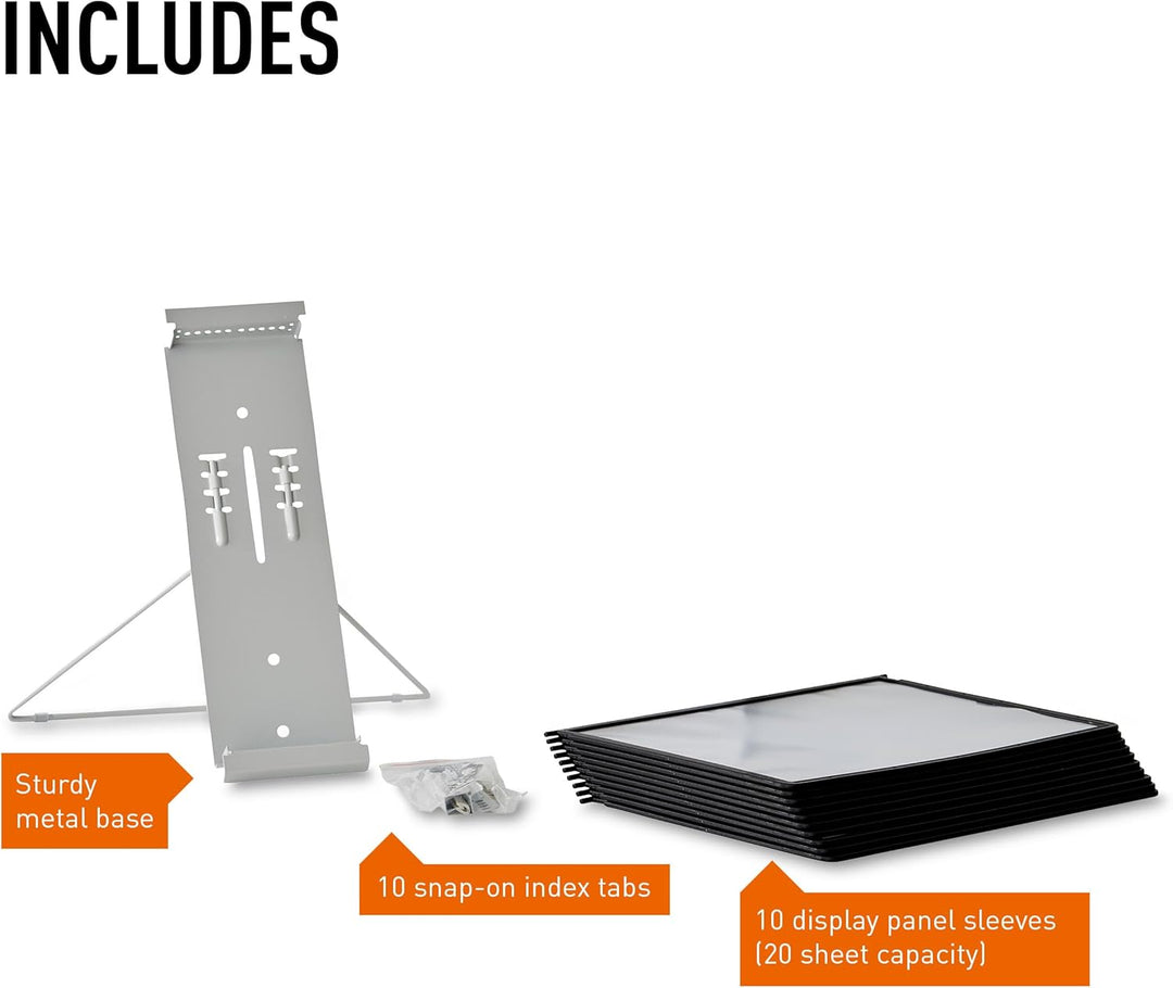 DURABLE Desktop-Referenzsystem, 10 doppelseitige Paneele, Briefgrösse, schwarz, INSTAVIEW Design (56