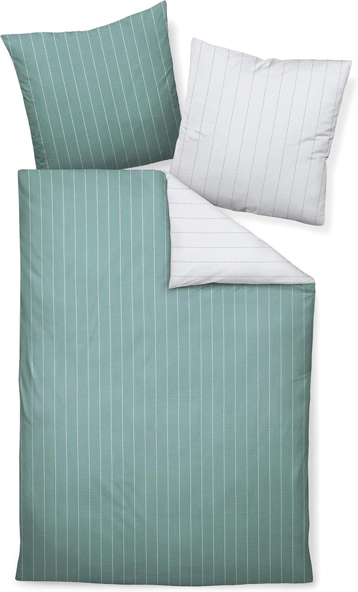 Janine Design Seersucker Bettwäsche Tango 2174-21 paradierot 1 Bettbezug 155 x 220 cm + 1 Kissenbezu