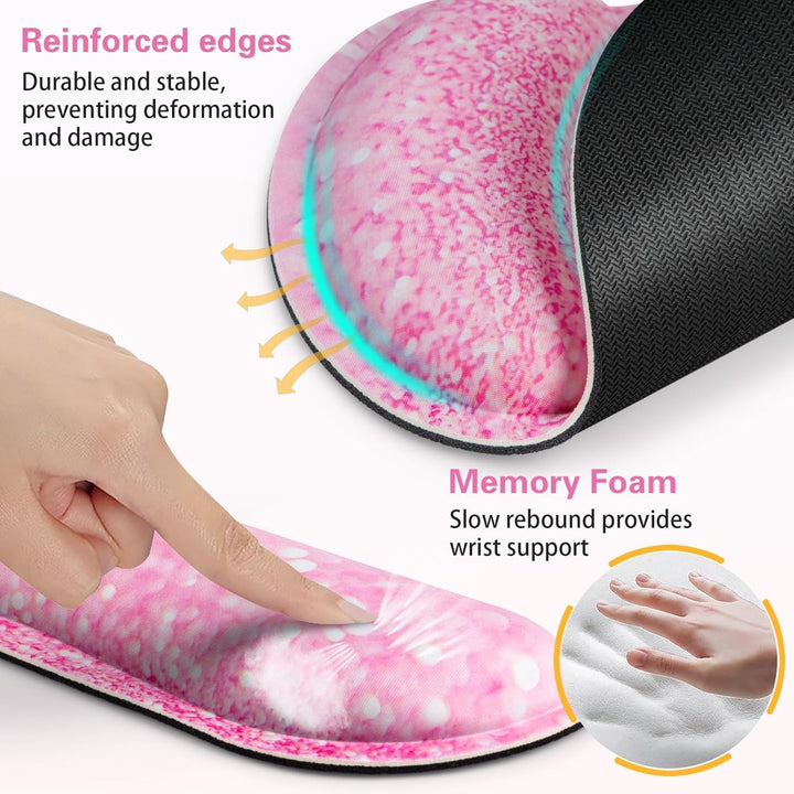 3-in-1 Mousepad Set,Acezeek Handballenauflage Tastatur,Mauspad mit Gelkissen,Cup Pad,Ergonomisches M