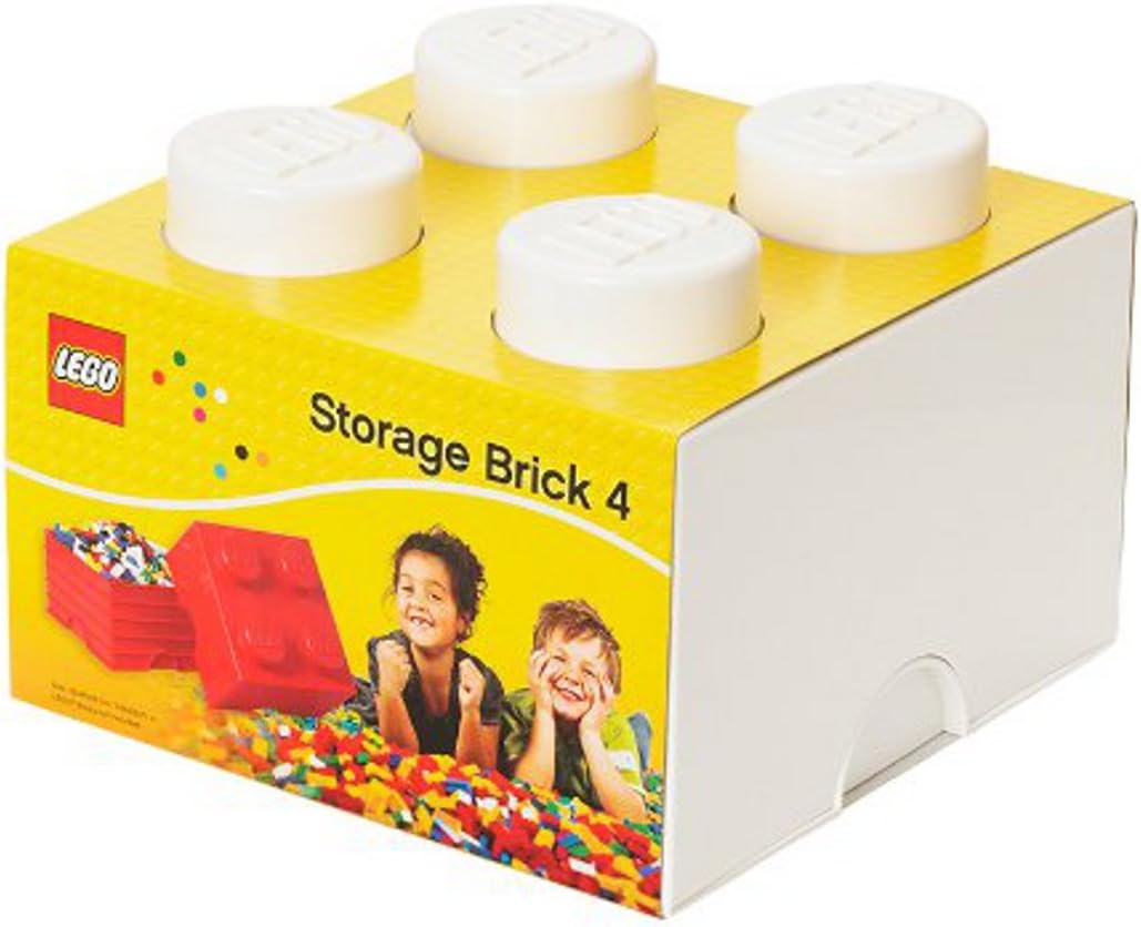 Room Copenhagen LEGO Aufbewahrungsstein 4 Noppen, stapelbar Aufbewahrungsbox, 5,7 l, Weiss