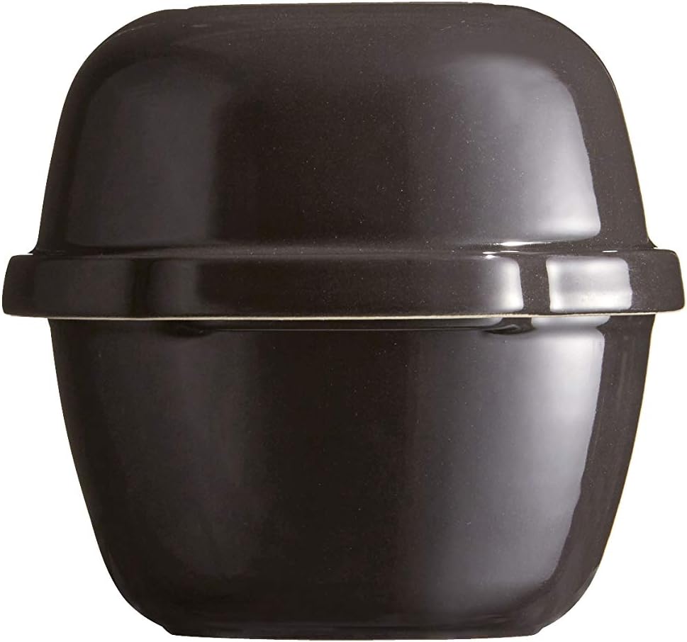 Emile Henry EH349503 Bauernbrot-Backform, Keramik, 39,5 x 16,5 x 15 cm., Keramik, Kohle, 39,5 x 16,5