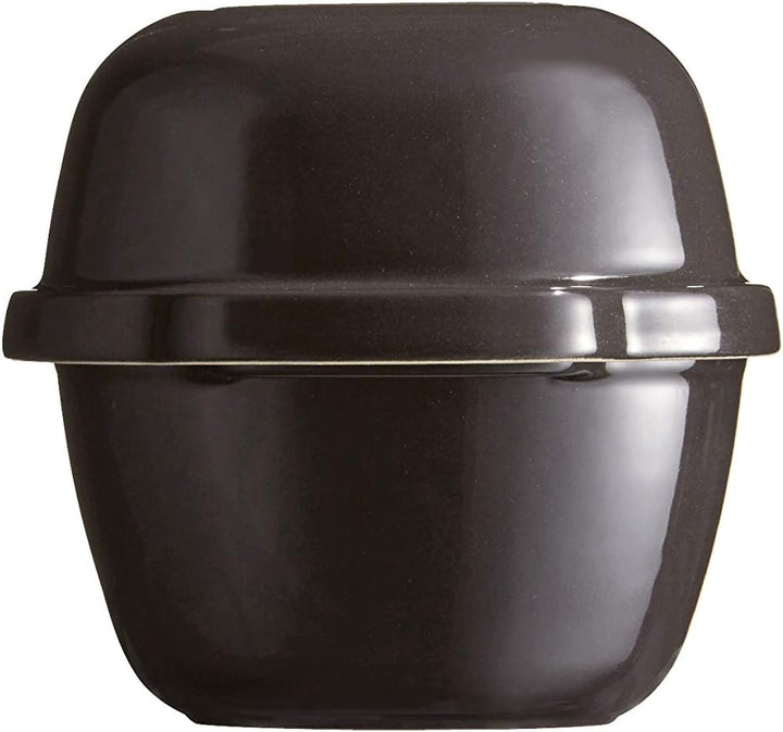 Emile Henry EH349503 Bauernbrot-Backform, Keramik, 39,5 x 16,5 x 15 cm., Keramik, Kohle, 39,5 x 16,5