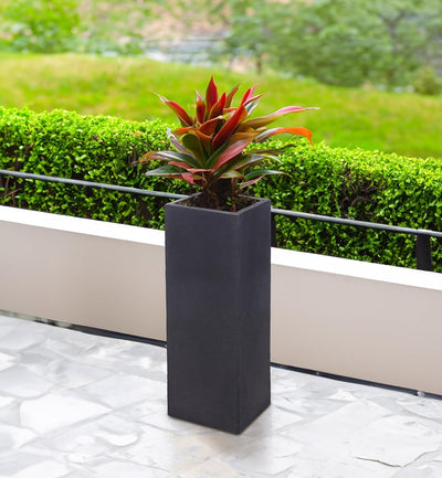 Spetebo XXL Kunststoff Pflanzkübel anthrazit 80 cm - Übertopf eckig - Blumenkübel Pflanzkasten Pflan