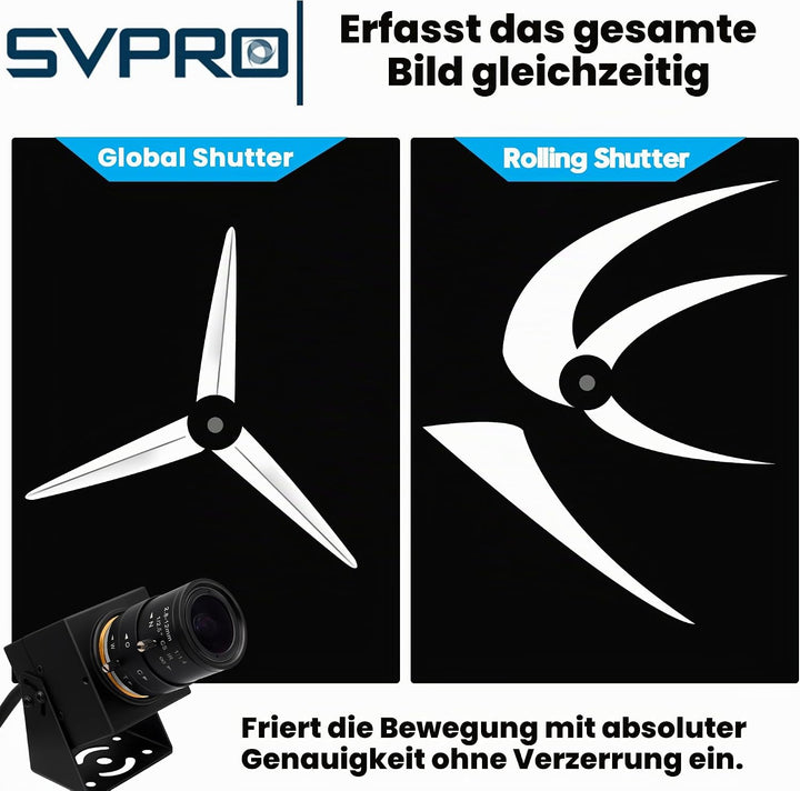 Svpro Global Shutter USB Kamera 2MP 90FPS Hochgeschwindigkeitskamera mit 2.8-12mm Zoomobjektiv, manu