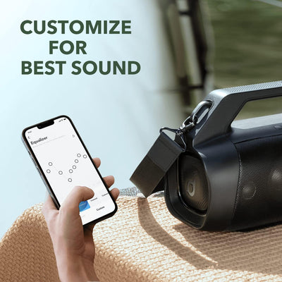 soundcore Anker Motion Boom Plus IP67 Lautsprecher für Draussen, 80W Stereo Sound, Individueller EQ