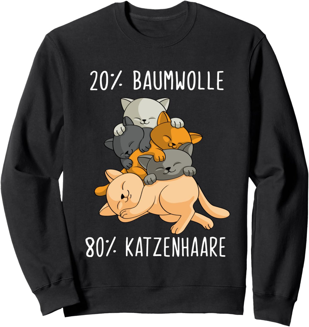 Damen Katzen Klamotten 20% Baumwolle 80% Katzenhaare Sweatshirt